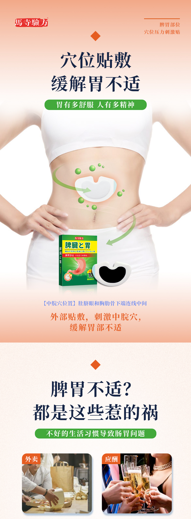 脾胃貼的正確貼法圖片，脾胃貼貼在哪個(gè)位置，兒童脾胃貼位置圖